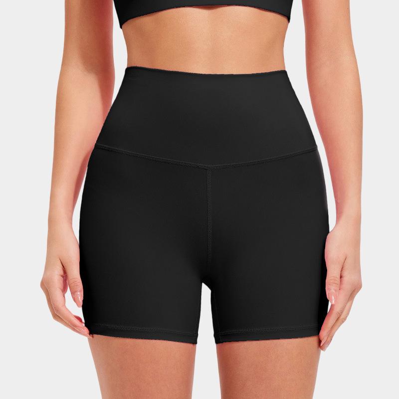 High-Waisted Butt-Lifting Three-Quarter Yoga Shorts with Tummy Control - Breathable, Quick-Drying Fitness and Running Gear