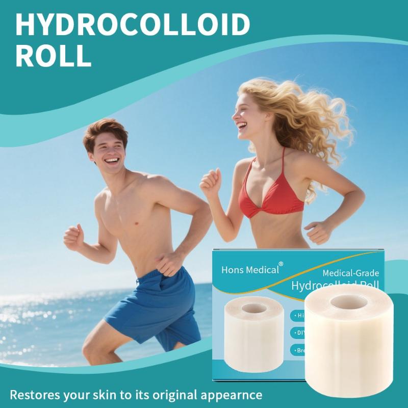 Hydrocolloid Roll Bandages – Self-Adhesive, Highly Absorbent Wound Care Patches for Burns and Pressure Ulcers