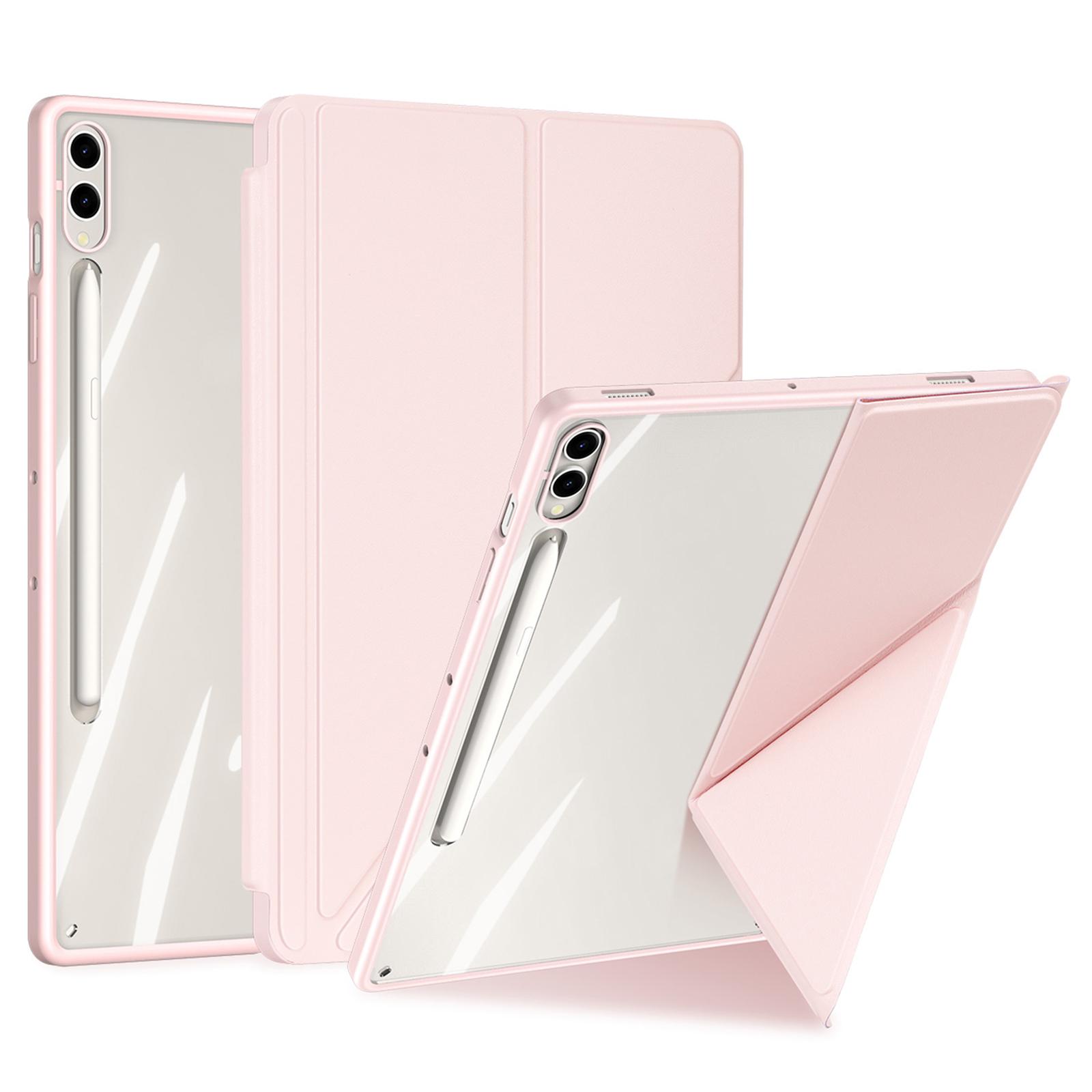 

DUX DUCIS Magi Series for Samsung Galaxy Tab S9+/S9 FE+ Leather Case Origami Stand Auto Wake/Sleep Cover Pink