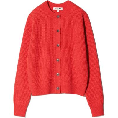 × Comptoir Des Cotonniers Collaboration Fw25 Single-Breasted Round Neck Solid Color Ribbed Edge Comfortable Casual Knit Sweater 480025-15