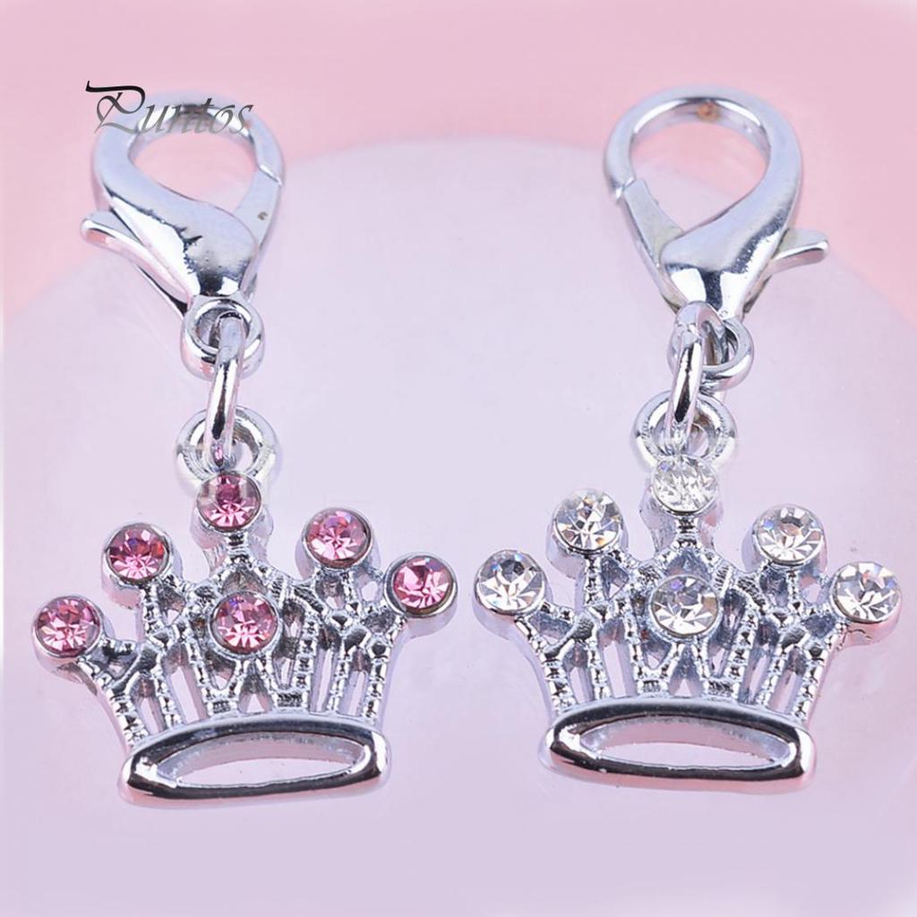 Rhinestone Crown Pet Tag Pendant Collar Jewelry Necklace
