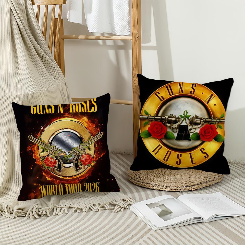 Rockband G-Guns N' R-Roses Kuddfodral Kontorskuddar Lämpliga för Soffa Bil Sovrum Dekorativt Kuddfodral