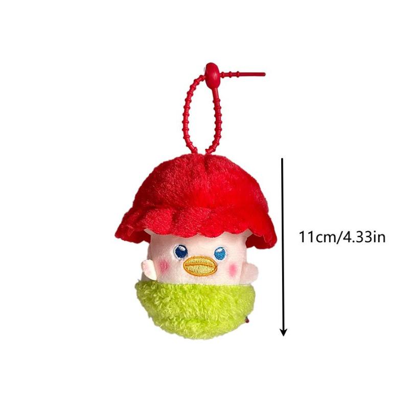 Cartoon Mushroom Plush Toy Keychain Cartoon Mushroom Soft Stuffed Doll Pendant Car Key Ring Backpack Bag Decor Kid Gift