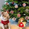 Hand-Drawn Wooden Paw Print Ornaments, DIY Paintable, with No Electricity Needed for Christmas Tree, Holiday Party Decorations