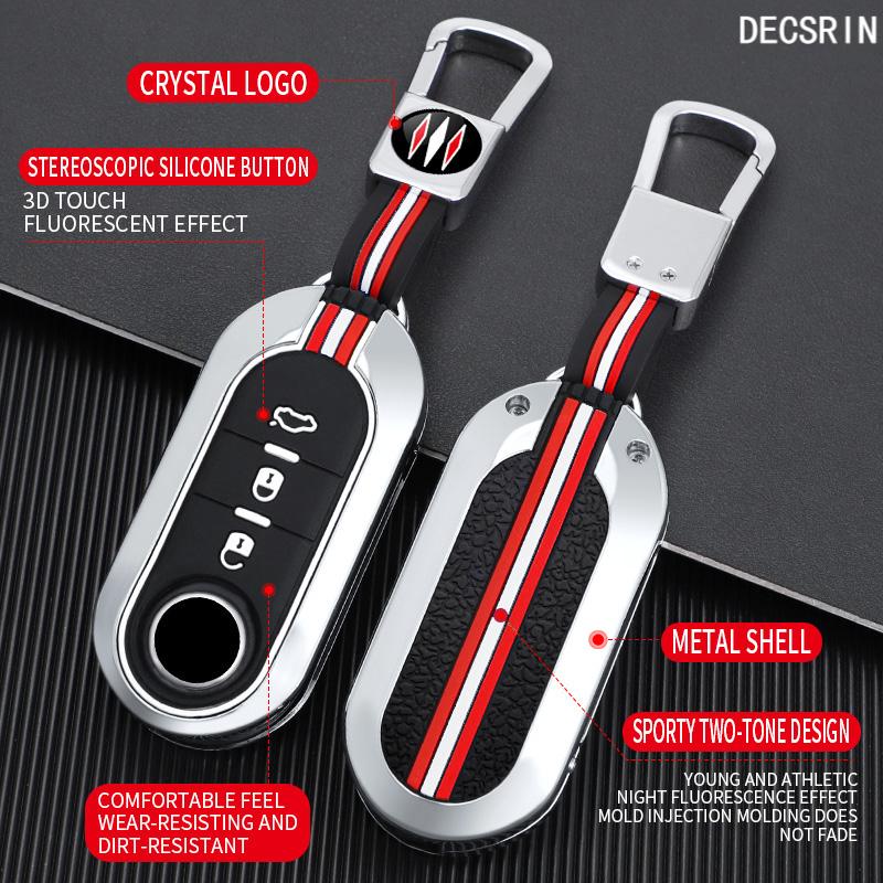 Pouzdro na skládací dálkový klíč zinkové slitiny pro Fiat Ducato 500 500L Panda Grande Punto Lancia Musa Auto Příslušenství