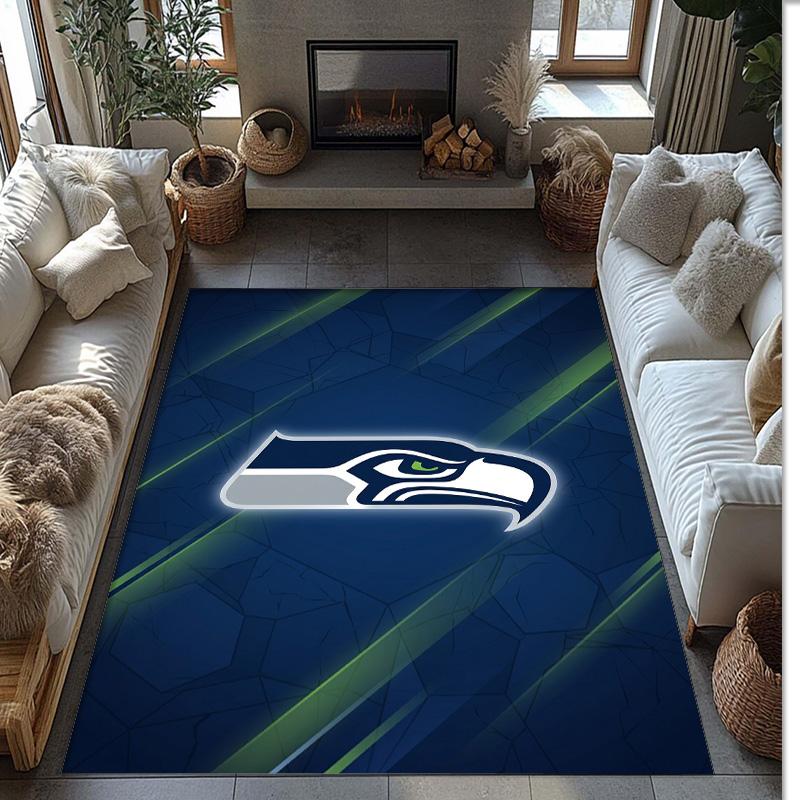 Tappeto in Velluto Cristallo Seattle Seahawks Morbido Anti?Tappetino Antiscivolo Comodo per Casa Soggiorno Camera da Letto Tappeto Decorativo