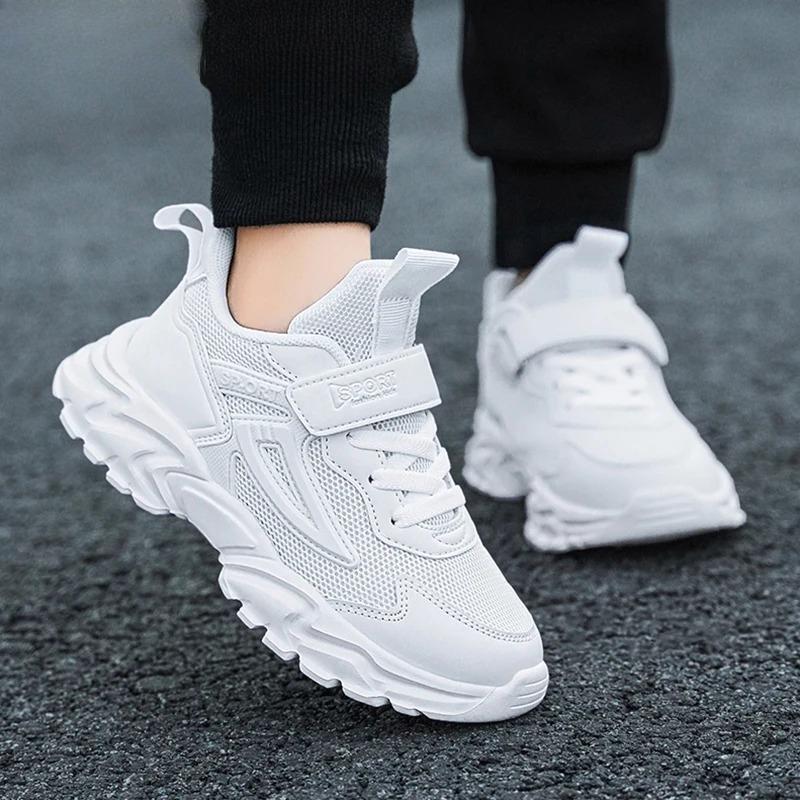 White Kids Sneakers Breathable Lightweight Non-slip Children's Running Shoes for Boys Girls Outdoor Sports Casual Walking