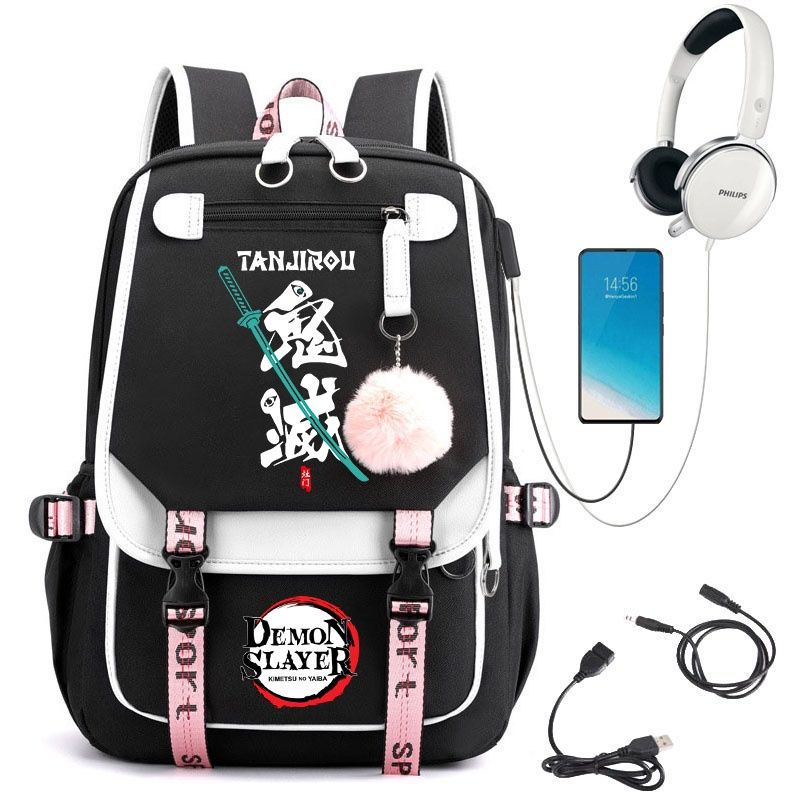 Demon Slayer Anime-Peripherie Rucksack stilvoller Anime-Themen-Schülerrucksack 0084