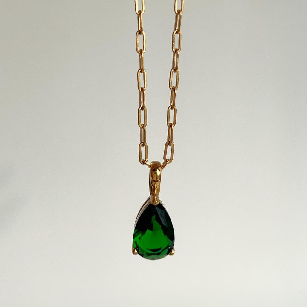 18k Gold-Plated Retro Zircon Birthstone Necklace
