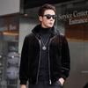 Men's Thickened Faux Mink Fur Coat - Casual Zipper Jacket with Stand Collar for Autumn & Winter.