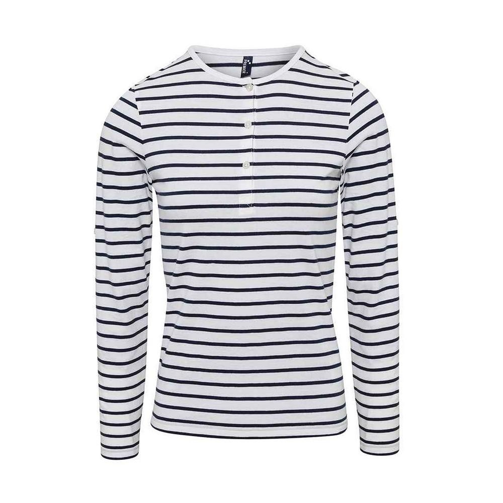 Premier Womens/Ladies Long John Roll Sleeve T-Shirt