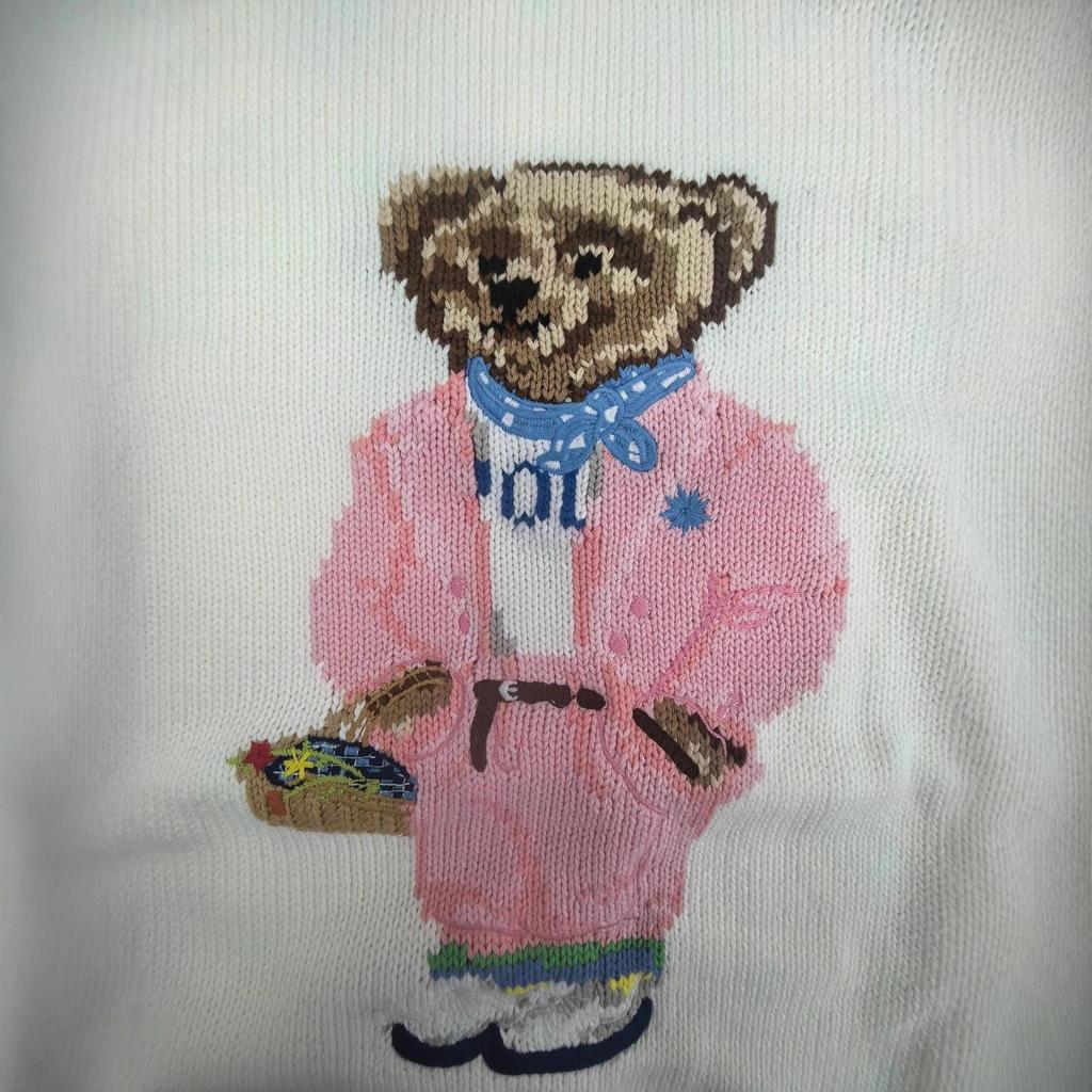 Women's Pure Cotton Bear Sweater, Heavy-duty, Autumn/Winter 2025