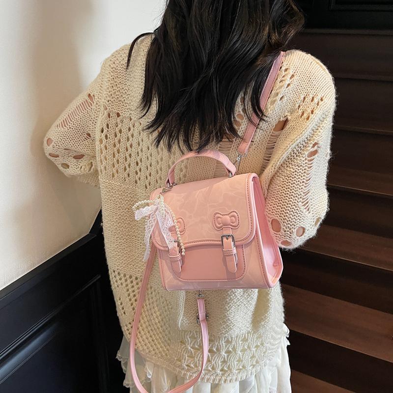 Plecak damski w stylu college, nowy modny jesienno-zimowy plecak, wszechstronny plecak szkolny, przenośna mała kwadratowa torba