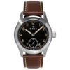 KNIS Men's Retro Military Watch, Made In Japan, Sapphire Crystal, 10 ATM Water Resistance, Black Dial, Brown Leather, KN003-BKBRLE