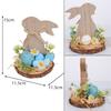 Hand Carved Wood Easter Hare Ornament Wooden Animal Figurine Festival Decoration For Mantels Tabletop Shelf Display