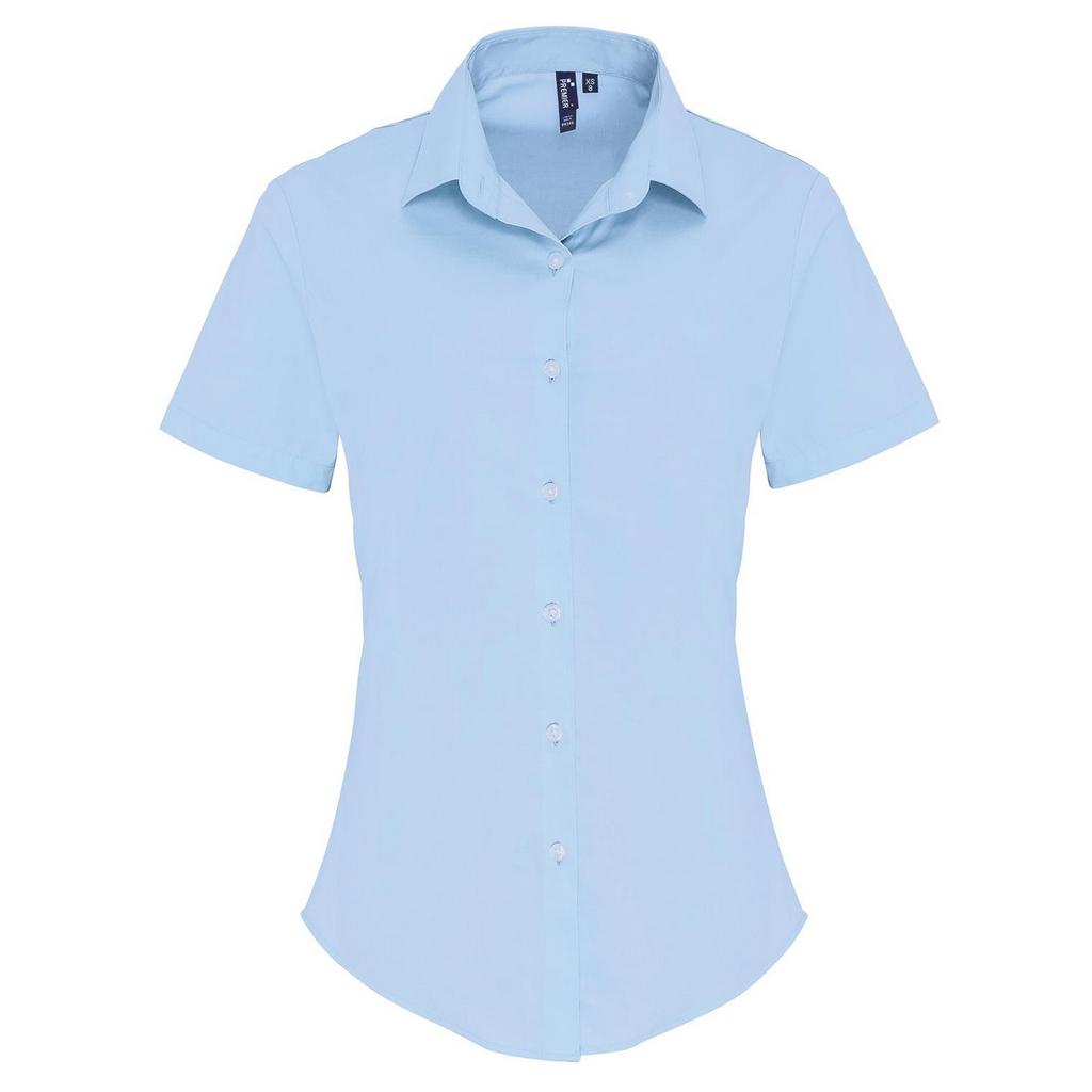 Premier Womens/Ladies Stretch Short-Sleeved Formal Shirt