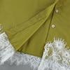 Lace Splice Long Sleeve Shirt Design Sense 2026 Spring/summer New Set Loose Top Cardigan Shorts Two-piece Set
