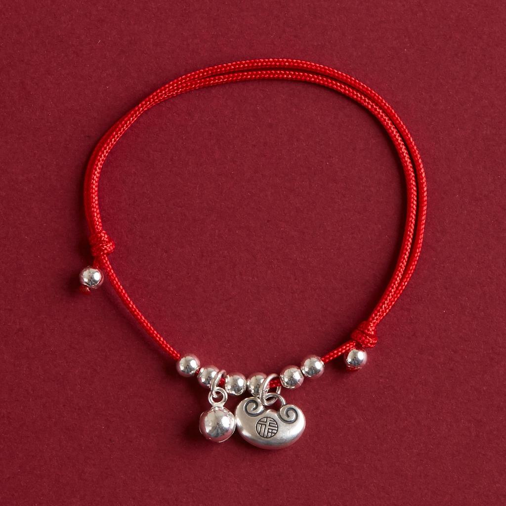 999 Sterlingsilber Rotes Band Armband für Babys und Erwachsene - Erster Geburtstag, Vollmond, Weihnachtsgeschenk