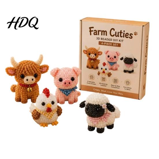 3D Beaded Animal DIY Kit Tiny Kit Beading with Instructions Handmade Colorful Bead Jewelry Cute Craft Set for Adults Beginners Teens Creative Arts