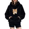Women's Hooded Sweatshirt with Plush Pouch Long Sleeve for Casual Wear