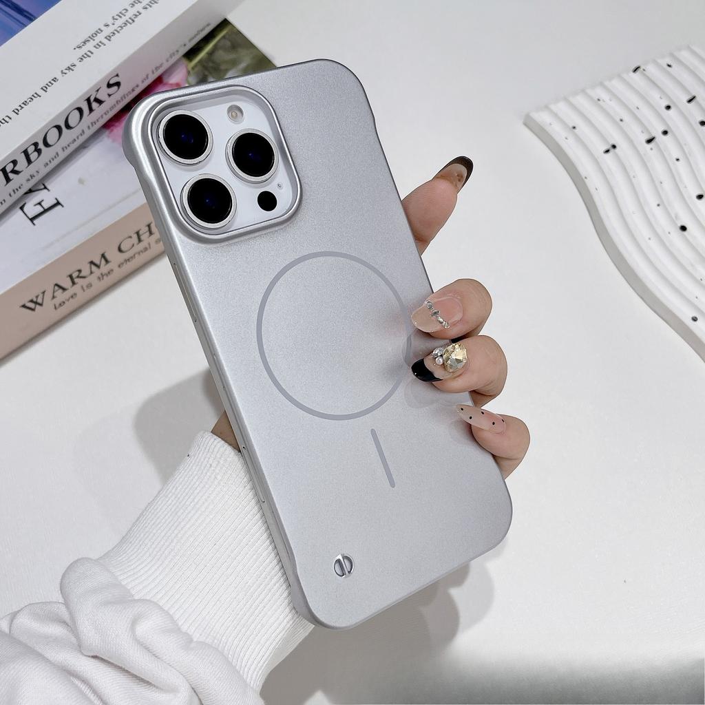 IPhone16 Borderless Thin-ring Magnetic Phone Case, Suitable for Apple 15 Matte Skin-friendly Ultra-thin PC Protective Case 13