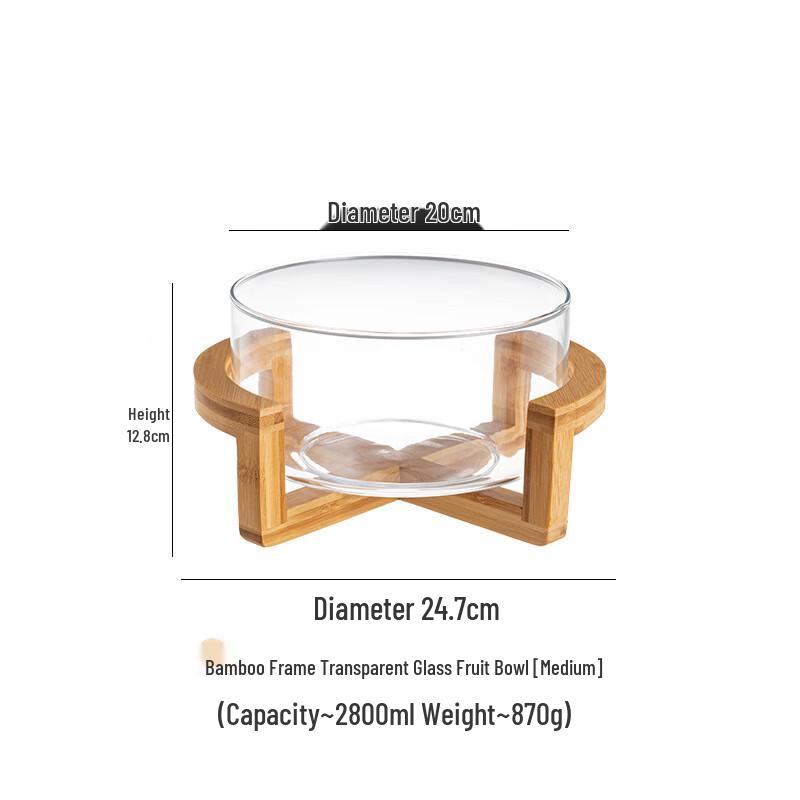 Japanese Style Bamboo & Glass Fruit Plate