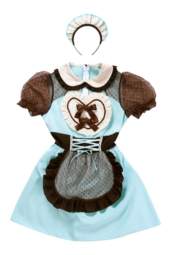 Clearstone Halloween Chocolate Mint Heart Maid Cosplay Green Costume,