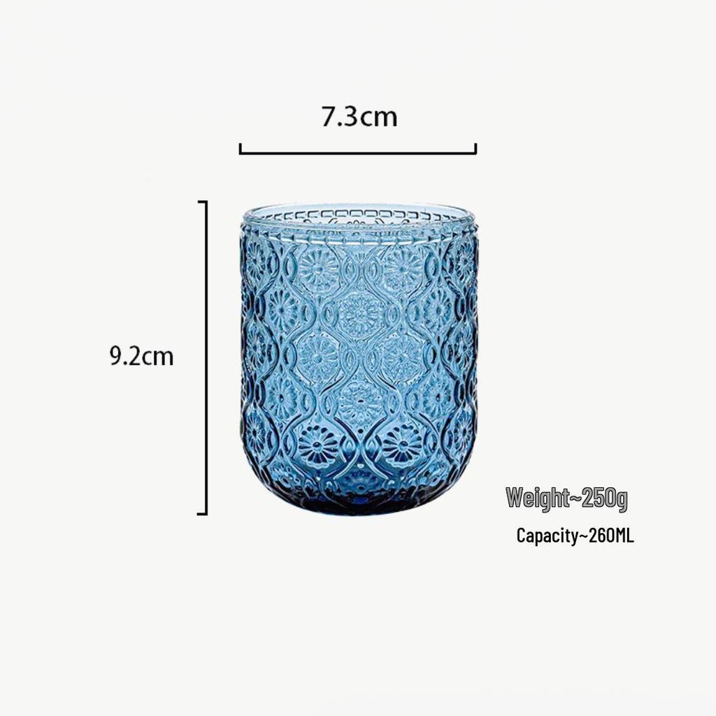 Retro skleněný pohár v lehkém luxusním stylu: Univerzální pro vodu, ústní vodu, džus, mléko, pivo a whisky - Zesílený design
