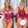 Women Sexy Mesh Bodysuit Shapewear Lingerie Outfit Erotic Fishnet Hollow Out Transparent Slim Mini Underwear Suit Costume