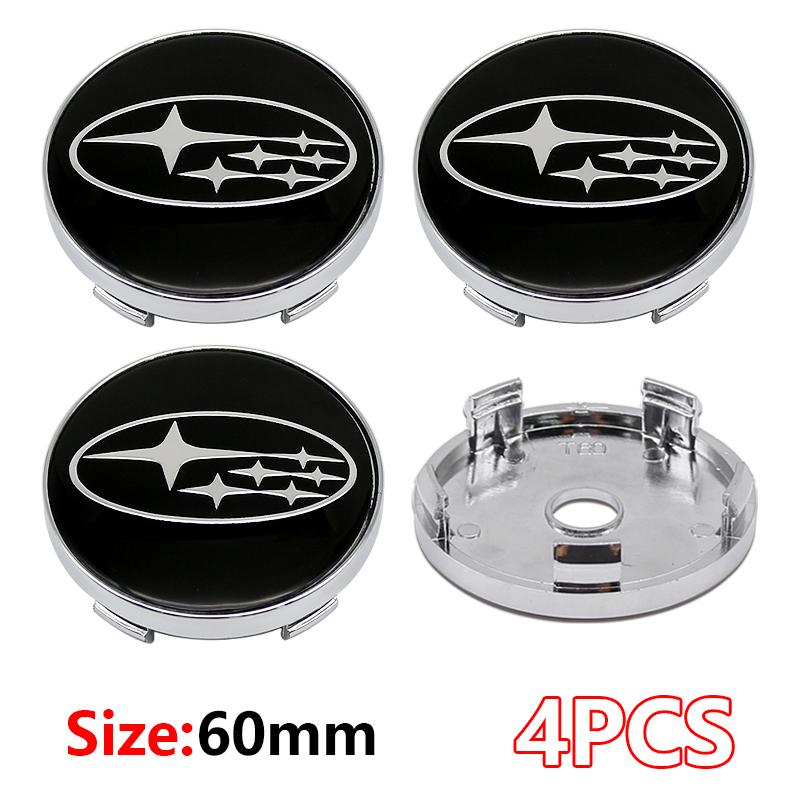 4 Stück 56MM Auto Radnabenabdeckung Aufkleber 60mm Nabenkappe Emblem für Subaru Outback Legacy Forester Impreza Tribeca WRX DRL XV STI