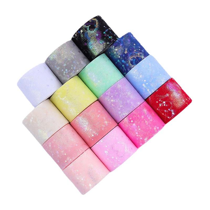 Rainbow Love Heart Tulle Ribbon for Crafts Gift Diy Package Wrap Decorative Ribbons Love Stars Lace Christmas Decor