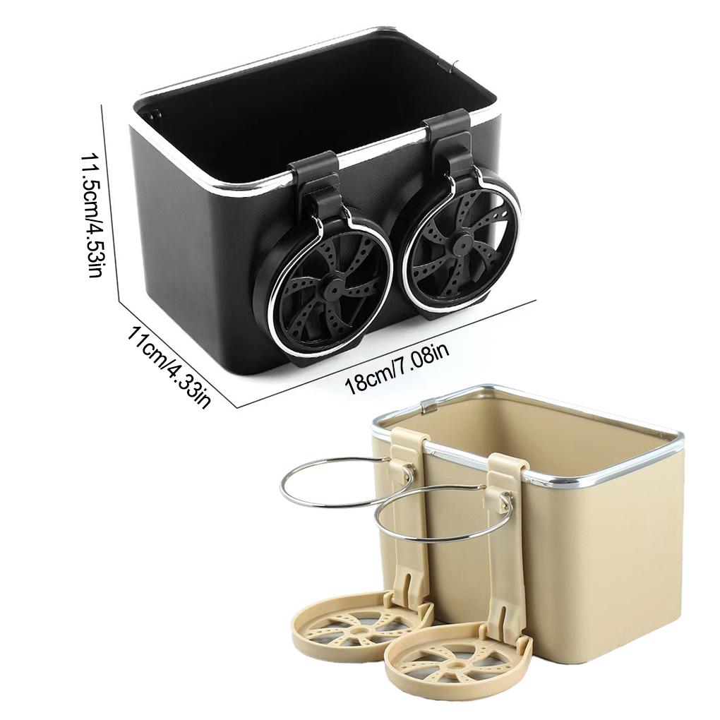 Auto Armlehnen Aufbewahrungsbox Faltbarer Wasserhalter Brieftasche Innen Khaki