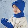 3Pcs/Set Solid Color Children Hat  Scarfs Gloves Set Windproof Winter Kids Beanie  Boys Girls