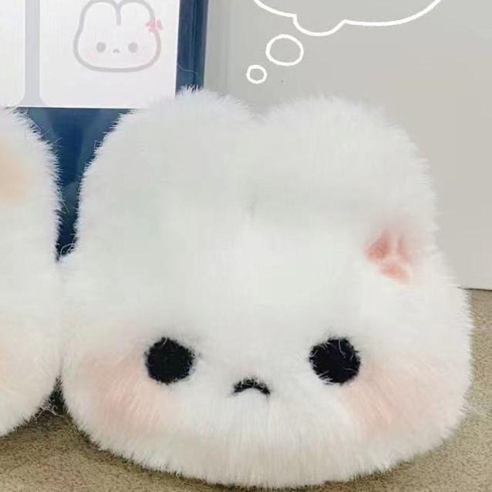 Cartoon Plush Rabbit Doll Toy Keychain Sweet Cute Make A Sound Bag Pendant Charms Car Keyring Accessories for Women Couples Gift