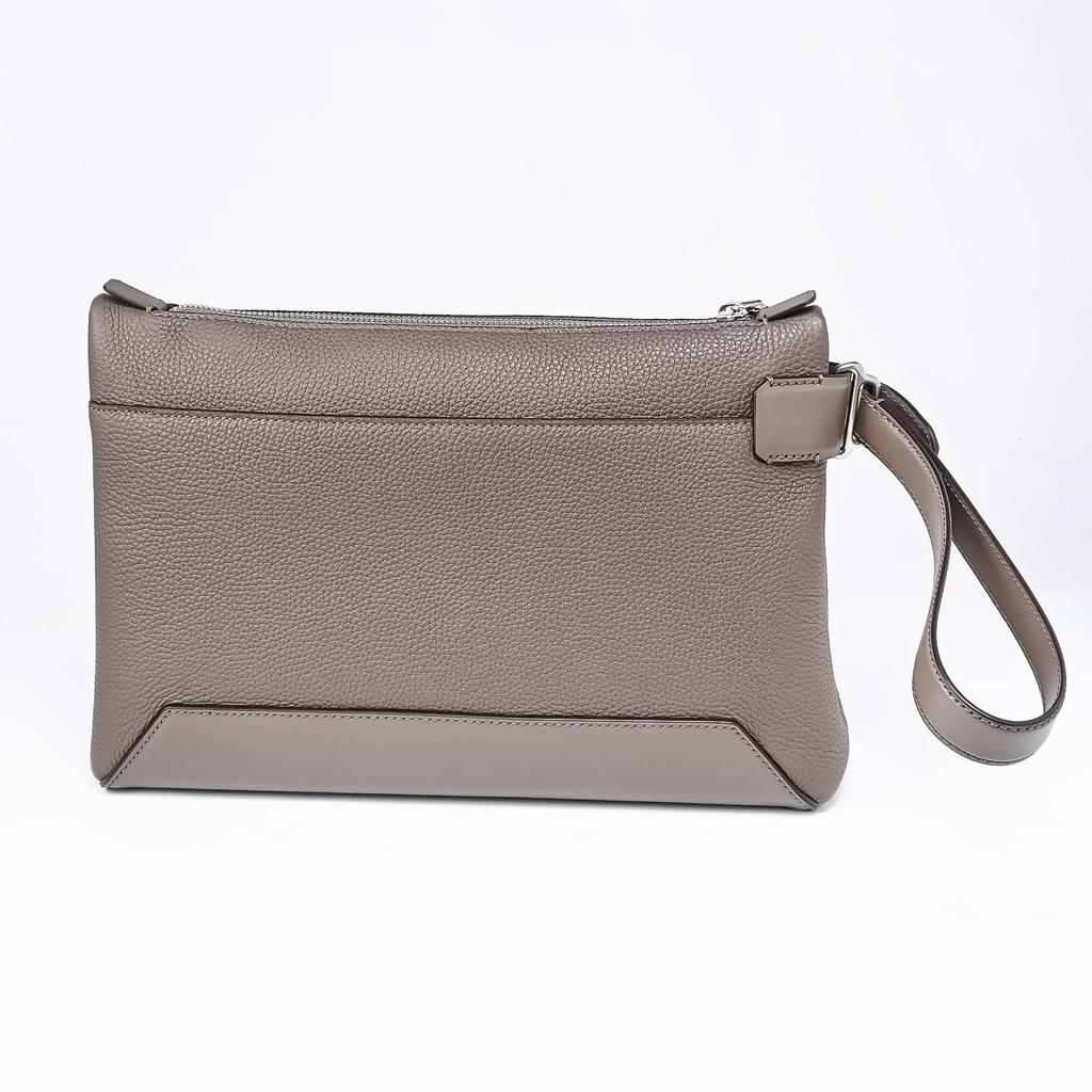 Dunhill 1893 Harness Clutch Zip Second Taupe UK Bag, Pouch, Bag, Men's, (Gray-Brown), 24F3136XA260, [Product Code 24F3136XA260]