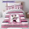 Sweet and cool Minnie Mouse themed print bedding set, warm and comfortable, the perfect choice to decorate a child's bedroom.