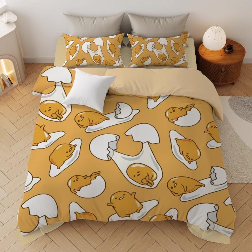 Lazy Egg Duvet Cover Pillowcase Bedding Set BoyGirl Bedroom Decoration Children-Gift Single Double Large SizeZip Duvet Cover
