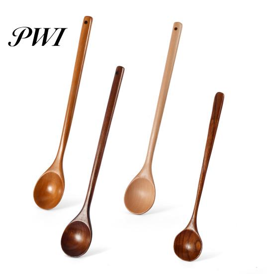 Wooden Spoon Mixing Long Handle Smooth Edge Heat-Resistant Food Grade Non-Stick Multipurpose Soup Comfortable Grip BPA Free Stirring Cooking