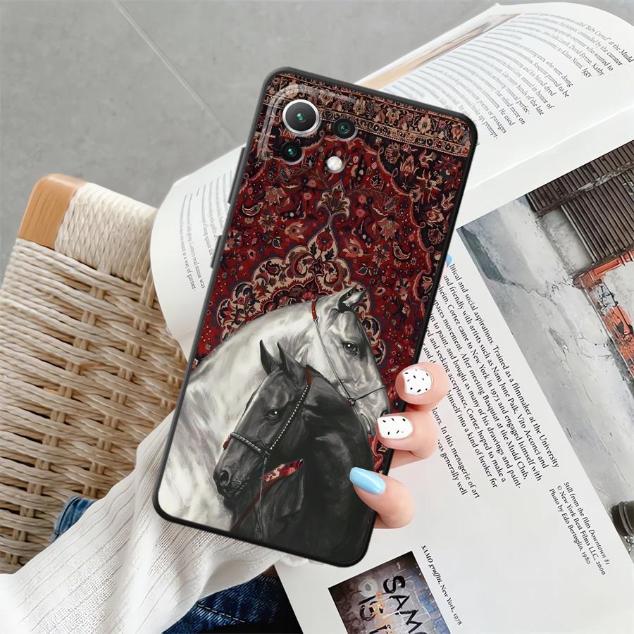 

Animal Horse Pattern Black Soft Phone Cover Case for Xiaomi Mi 10T 11T 12T Pro 11 12 13 Lite 12X 13 14 15 Pro Xiaomi 12