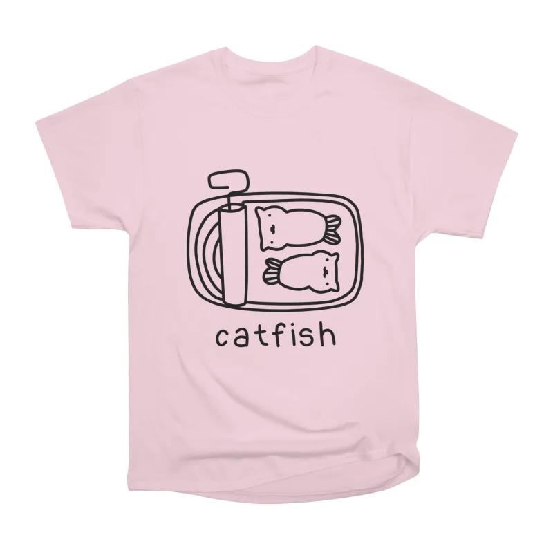 Men Casual Shirts Short Sleeves CATFISH Pink Tees Oversized T-shirts S розовый 1780₽