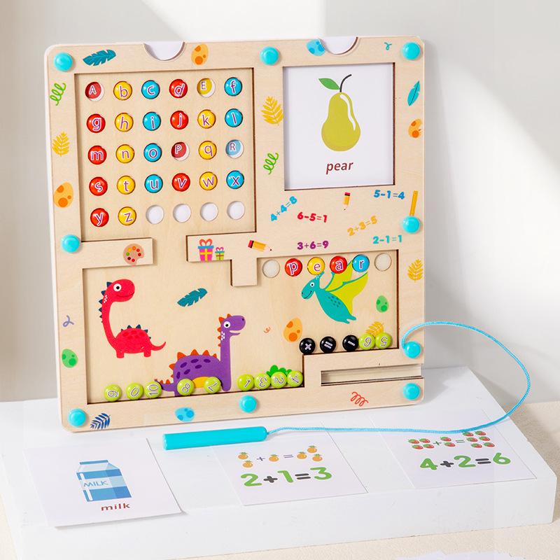 

Развивающий магнитный деревянный лабиринт для малышей с буквами и цифрами - Игрушка для раннего обучения