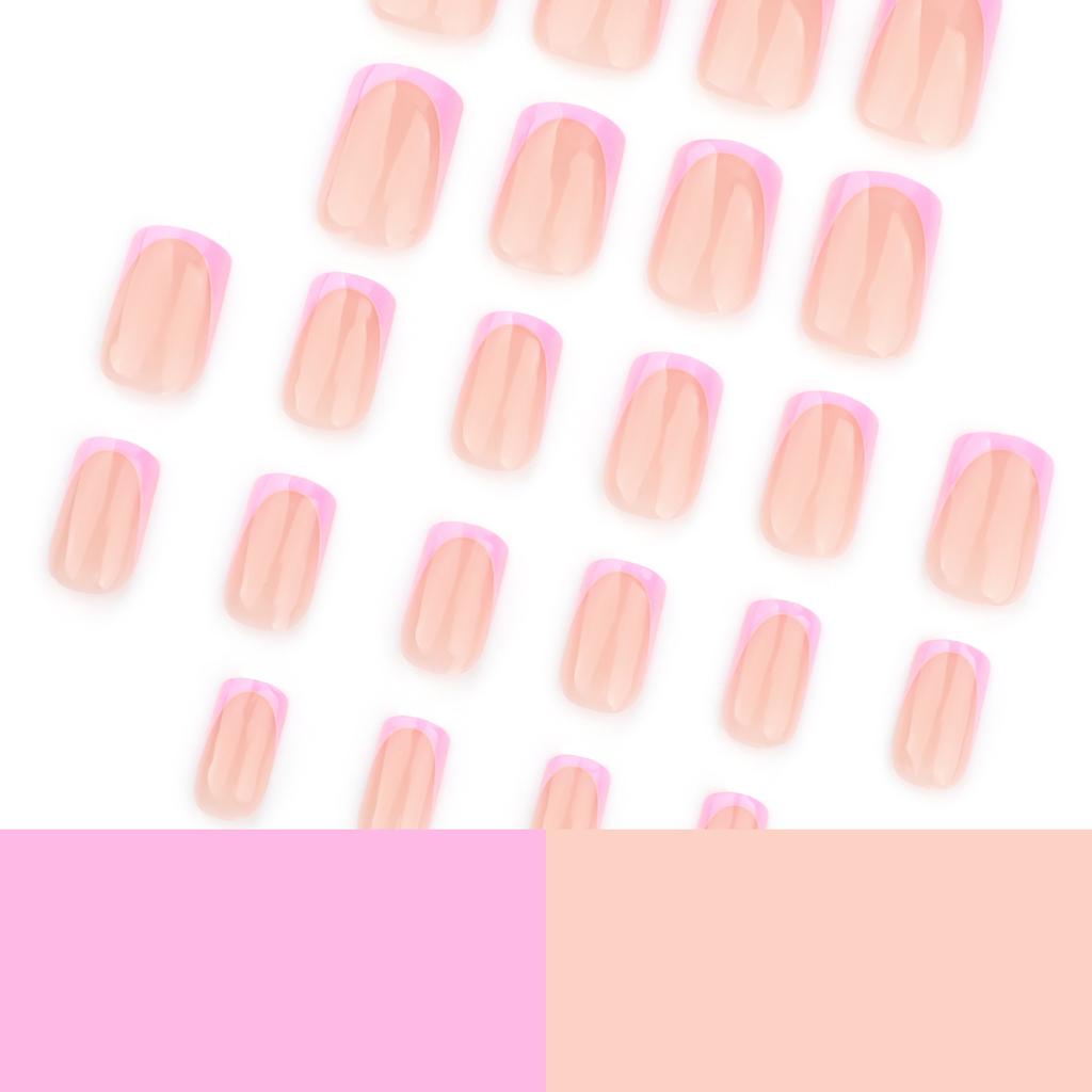 מניקור ריבוע אירופאי פשוט ורוד צרפתי סגול חתיכת ציפורן לבישה חוזרת חתיכת ציפורן לבישה חוזרת ציפורן מלאכותית חתיכת ציפורן מלאכותית