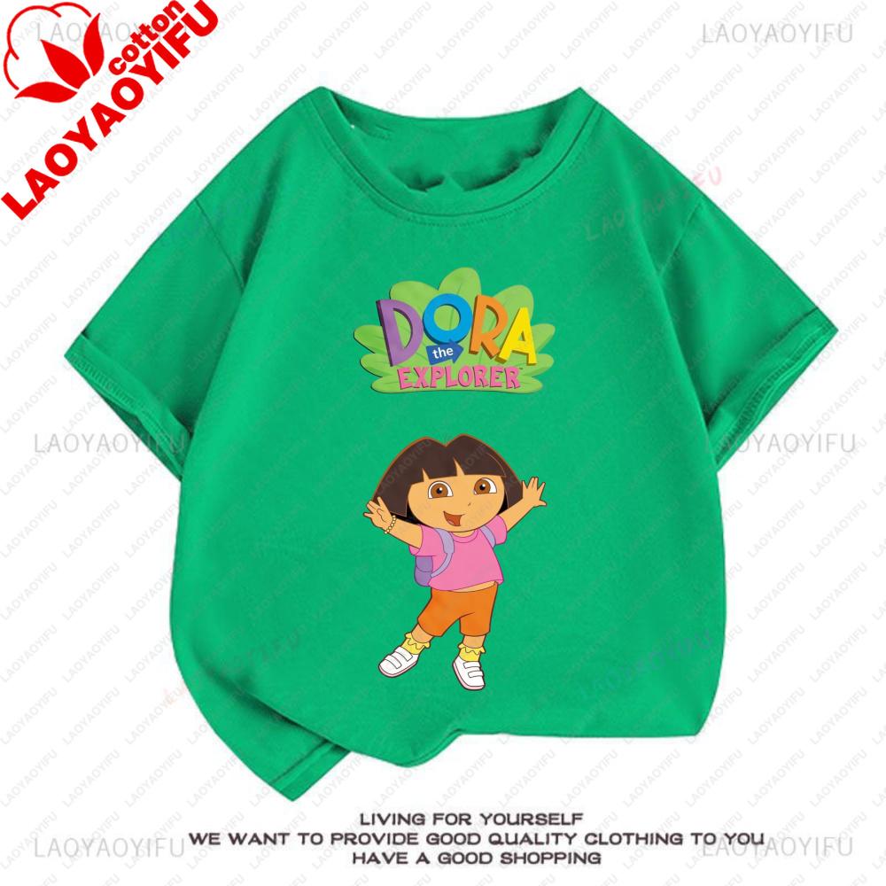 Doras The Explorers T Shirt Summer Short Sleeve Tee Novelty Fashion Graphic T Shirts Cotton Vintage Printed Shirt Camisa Clothes