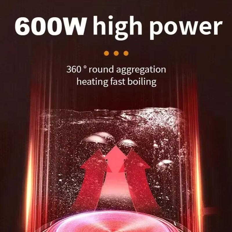 Electric Kettle 500ML Stainless Steel Portable Water Boiler Pot for Hotel Family Trip Kitchen Smart Kettle Pot Travel Tea Coffee