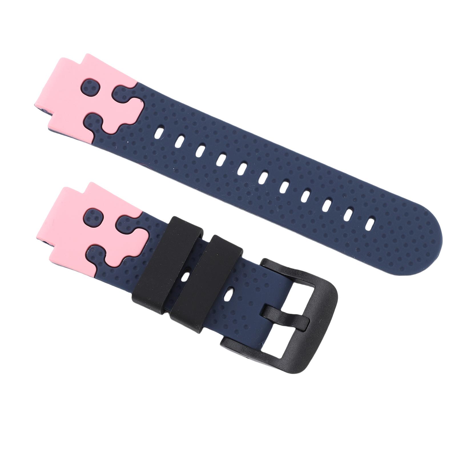 

15mm Silicone Watch Band for Kids Water Proof Sport Watch Band Replacement with Stainless Steel Buckle Pink