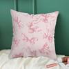 Pink Bow-patterned Pillowcase, Machine Washable, Suitable for Living Room, Bedroom, Sofa or Car Decoration.