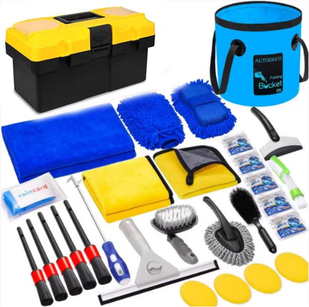 27-Piece Electric Drill Car Cleaning Brush Set with Air Vent Brush