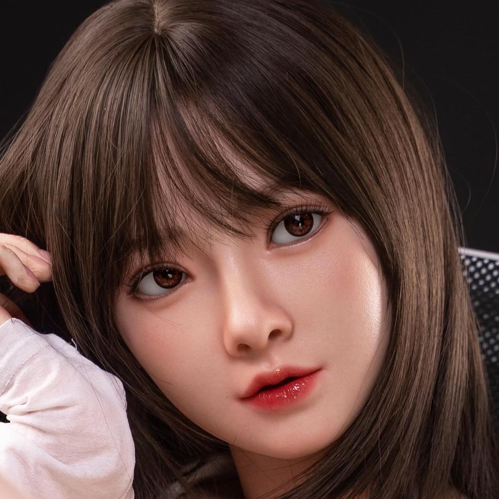 Silicone Figure Head Only, Life-Size, Hair-Treatment Type, with Mouth, for Makeup Practice, Store Supplies, and Display, Includes M16 Studs (#Y16#+159