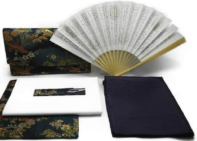 Tea Ceremony Utensils for Tea Ceremony Introductory Lesson Urasenke Nishijin Large Size Confectionery Cutting Pocket Included Men, Set, Ori, Tri-fold,
