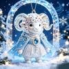 Künstlicher Strass Ziegen Hängeornament 2D Flacher Ziegen Taschenanhänger Weihnachtsbaumschmuck